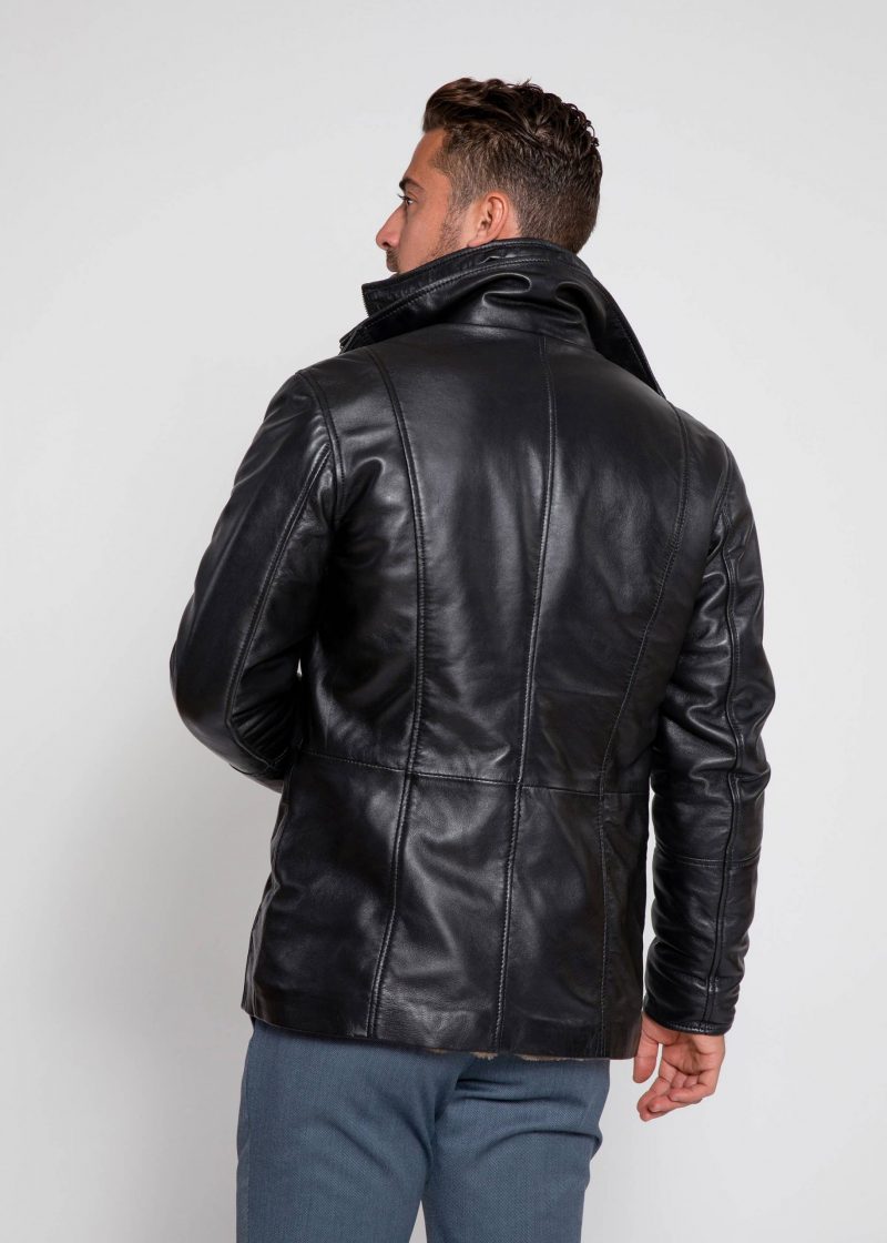 Black leather layered Jacket – Ande Andrea